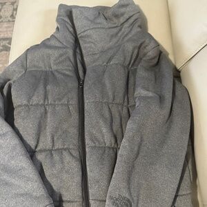 north face quilted gray jacket size small